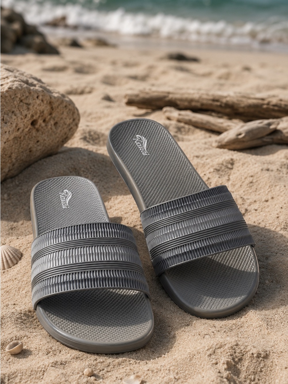 Kauai Gray Slide Sandals Men’s Size 10 NWOT Beach Pool Casual Comfort Slides